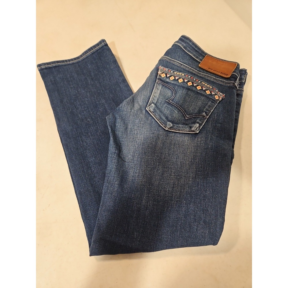 Big Star Jeans Womens size 26 Remy Low Rise Fit Straight Embroidered (734